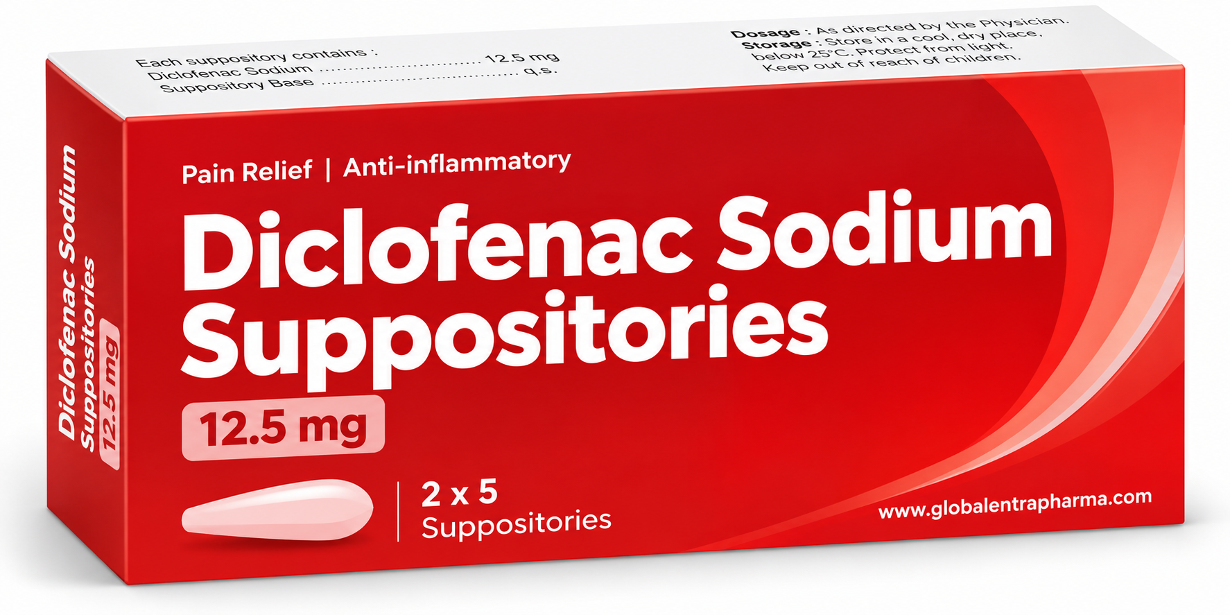 Diclofenac Sodium Suppositories 12.5 mg Manufacturer in India